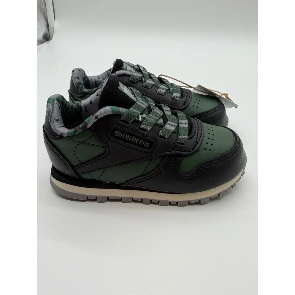 Reebok Harry Potter Classic Leather Slytherin Toddler Shoes Green‎ Black 4